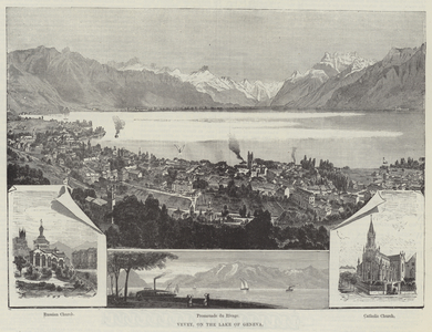 Vevey, on the Lake of Geneva (engraving)