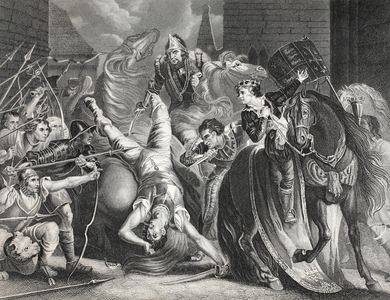 Edward V seized by Richard, Duke of Gloucester (litho)