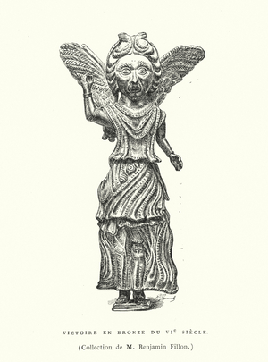 Bronze figure of Victory, 6th Century (engraving)