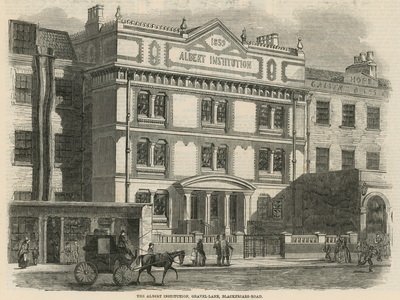 The Albert Institution, Gravel Lane, Blackfriars Road, London (engraving)