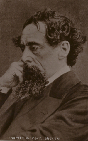 Charles Dickens (1812-1870), English novelist (b/w photo)