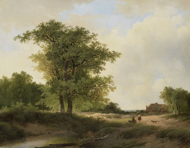 Landscape with Farmstead, c.1840-1890 (oil on panel)