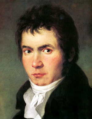 Germany: Ludwig van Beethoven (1770-1827), composer. Detail from portrait by Joseph Willibrord Mahler (1778-1860), oil on canvas, 1805
