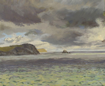 Gull Rock Winter Cloud Light (oil on linen)