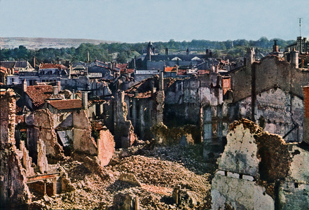 View of Verdun after 8 months of bombing, September 1916 (autochrome)