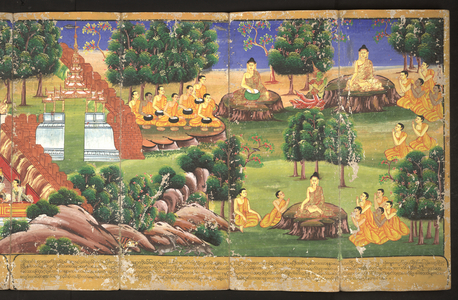 Buddha teaching, Burma, 18th century (watercolour)
