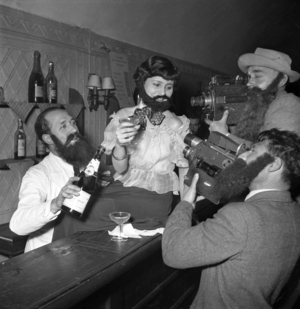 The Ball of The Bearded People at The Moulin De La Galette, Paris, March 20, 1949 (b/w photo)