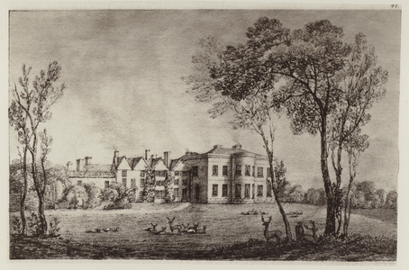 Old Manchester: West View of Trafford Park (litho)