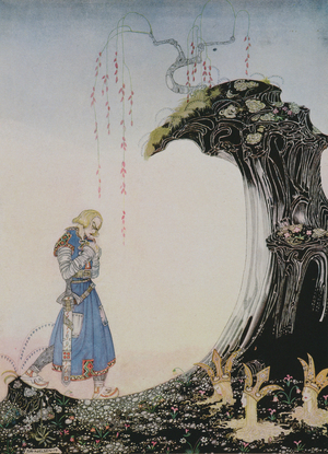 You'll come to three Princesses, whom you will see standing in the earth up to their necks, with only their heads out, from East of the Sun and West of the Moon, pub.1914 (colour litho), pub.1914 (colour litho)