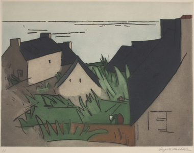 Brittany Village (colour etching and aquatint)