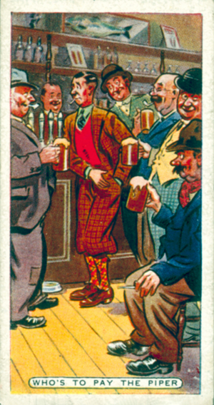 Figures Of Speech: Who's To Pay The Piper (colour litho)