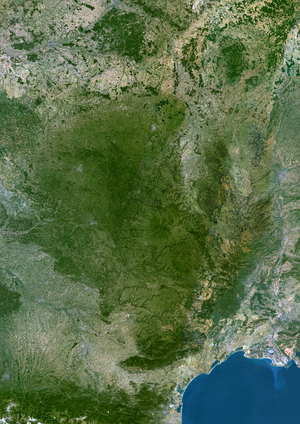 Massif Central Region, France, True Colour Satellite Image