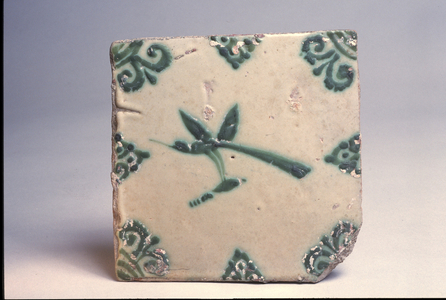 Four Tiles (Azulejos), late 18th century (glazed earthenware)