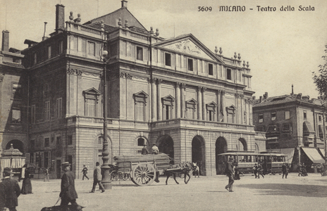 La Scala opera house, Milan (b/w photo)