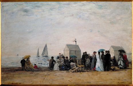 The beach at Trouville, 1867 (oil on canvas)