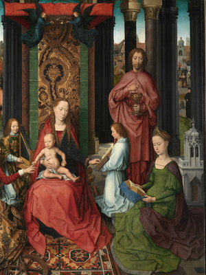 Detail of the central panel of the Triptych of Saint John the Baptist and Saint John the Evangelist, 1474-79 (oil on panel) 