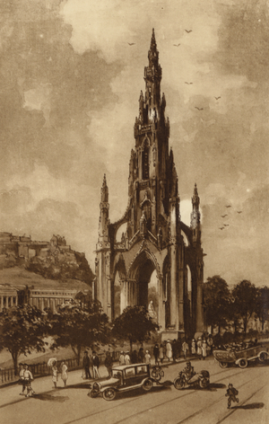 Edinburgh: The Scott Monument, Princes Streek (litho)