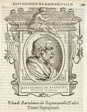 Milan, Biblioteca Braidense, Vite de piv excellent, Giorgio Vasari 1568, Bartolomeo Ramenghi called Bagnacavallo