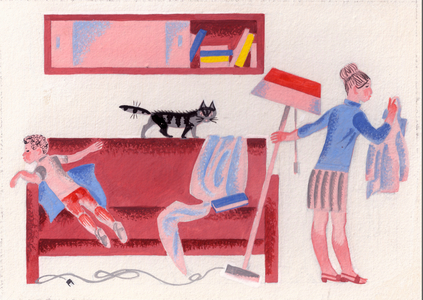 Illustration from 'Sit Down and Listen' by Silva Kaputikyan, 1969 (gouache on paper)