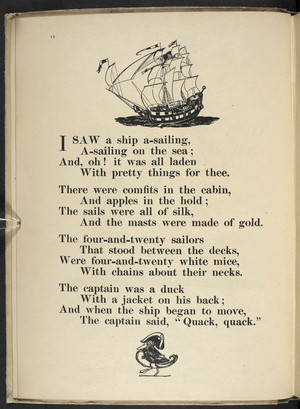 I saw a ship a-sailing, ..'.