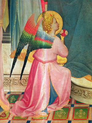The Virgin Enthroned Among Saints (detail of an angel), c.1424-5 (tempera on panel)