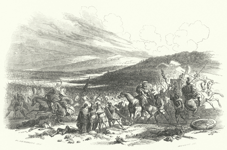 Battle of Presles, 57 BC (engraving)