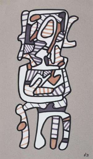 Chaise I, 1972 (felt-tip pen, pencil and paper collage on paper)