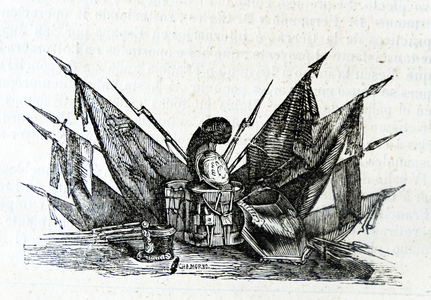 Weapons and a helmet