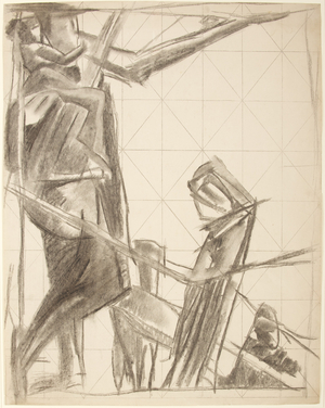 Bargee Family, 1919-20 (charcoal on paper)