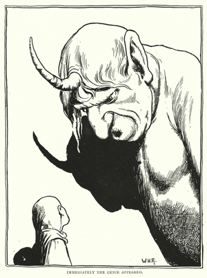 Immediately the genie appeared (engraving)