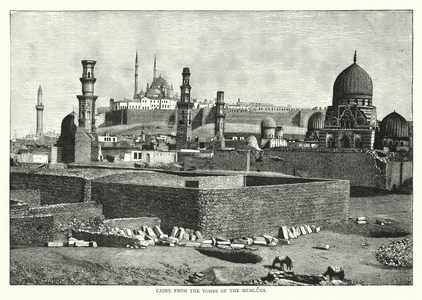 Cairo, from the tombs of the Memluks (engraving)