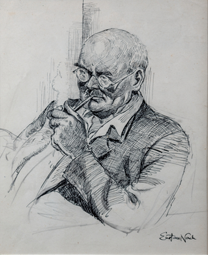 Self Portrait, 1955-1969 (pen and ink drawing)