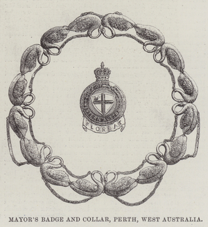 Mayor's Badge and Collar, Perth, West Australia (engraving)