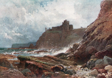 Tantallon Castle, on Coast of Haddingtonshire (colour litho)