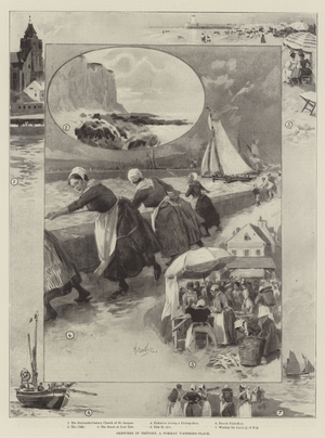 Sketches in Treport, a Norman Watering-Place (litho)