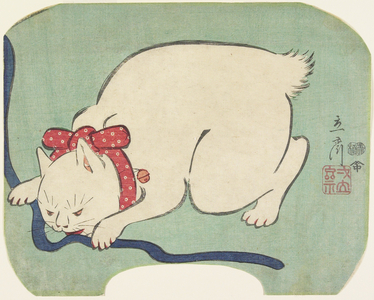 A White Cat Playing with a String, 1863