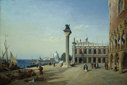 View of Venice: The Piazzetta Seen from the Riva degli Schiavoni, 1835-45 (oil on canvas)