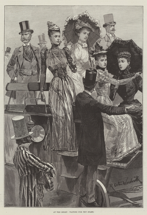 At the Derby, waiting for the Start (engraving)