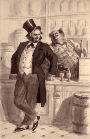 Illustration to Mark Twain's Short Story "The Man That Corrupted Hadleyburg" (1899), 1940s (w/c on paper)