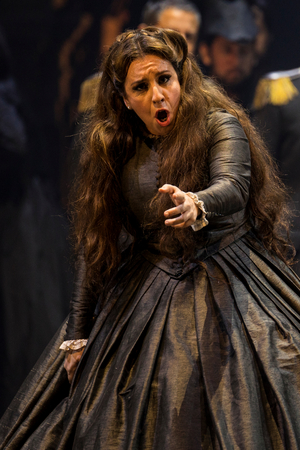 Berna Perles as Norma, "Norma" by Vincenzo Bellini at Teatro de la Maestranza, Seville, Spain, 14 November 2041 (photo)