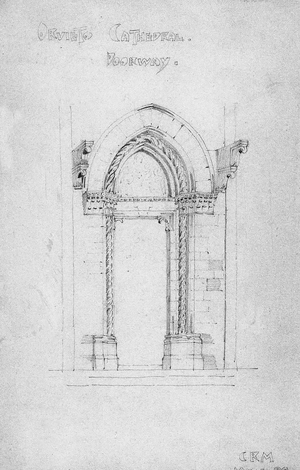 Orvieto Cathedral Doorway, 1891 (pencil on paper)