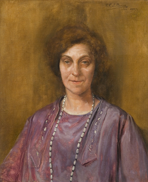 Portrait of Miss Emily Ada Peters, long-serving employee of the Wills company, 1927 (oil on canvas)
