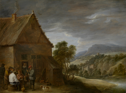 Tavern Scene (oil on panel)