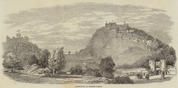 Festivities at Beeston Castle (engraving)