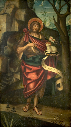 St John the Baptist in the Wilderness (recto), c.1520 (oil on wood)