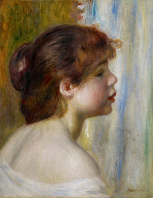 Head of a young woman, late 19th century (oil on canvas)
