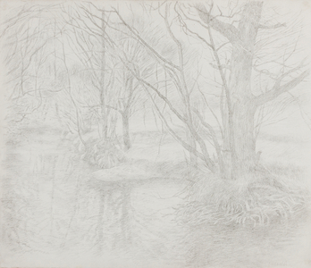River Edw - Early Spring 1976 (graphite stick on paper)