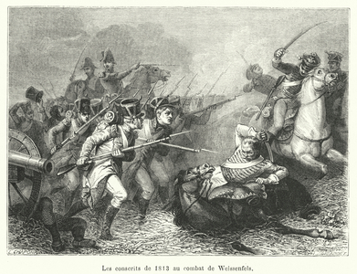 Les conscrits de 1813 au combat de Weissenfels (engraving)