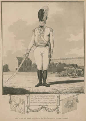 To Colonel Le Mesurier, the officers and gentlemen of the Honourary Artillery Corps (engraving)