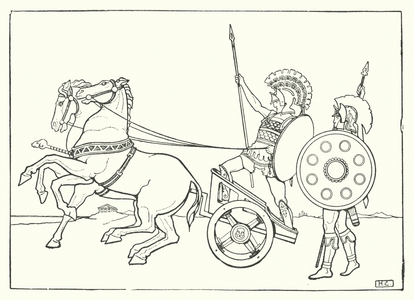 Achilles, scene from Homer's Iliad (litho)